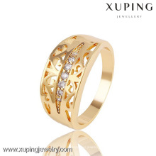 13687 Xuping Jewellry18k Goldfarbe Hochwertiger Goldimitatring mit wenig Zirkon